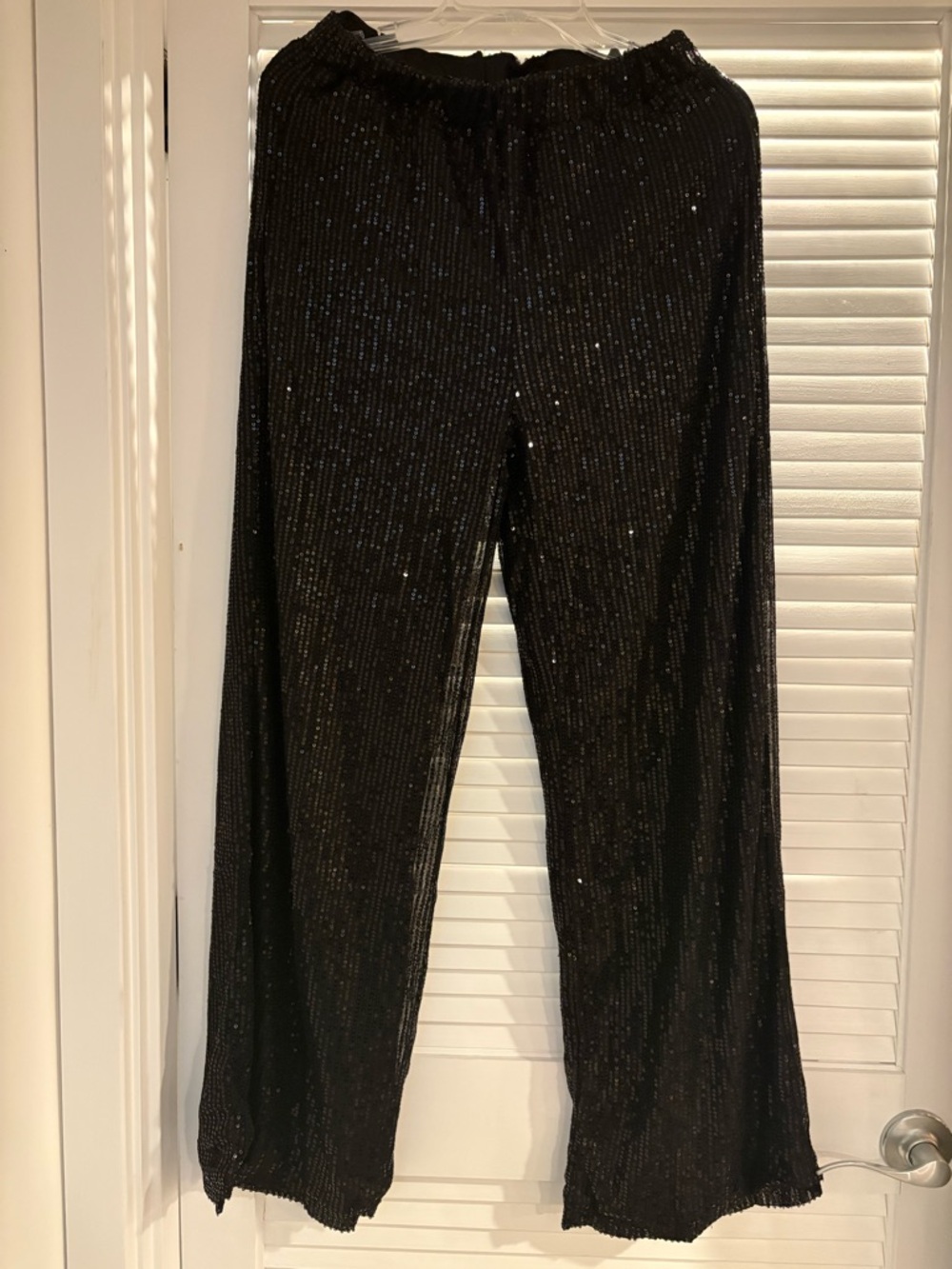 Black sequined pants